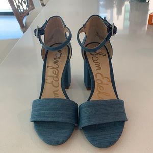 Denim Sam Edelman block heels
